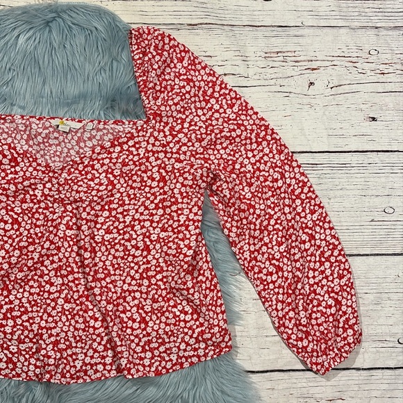 NWOT Boden Sweetheart Printed Top - Red with White Flowers - Picture 7 of 9